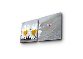 Wallity Reloj de Pared Decorativo de Lienzo 2P2828CS-1 (2 Piezas 28x28 cm)